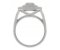 Art Deco style Princess cut Diamond square set halo cluster ring side view