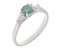 Round brilliant cut blue coloured diamond ring with pear shape side stones main image