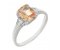 Art deco style octagon natural peach sapphire and baguette diamond ring main image