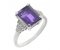Deco step emerald cut amethyst and round cut diamond ring main image