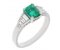 Art deco style emerald cut Colombian emerald and baguette diamond ring main image