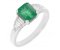 Art deco style emerald cut emerald and baguette diamond ring main image