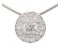 Classic floating round brilliant cut Diamond cluster pendant close up