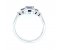 Art deco style baguette cut blue sapphire and diamond ring side view