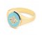 Oval turquoise enamel and diamond star set signet ring main image