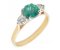 Olivia round cut emerald and round brilliant cut diamond trilogy ring 1.05ct main
