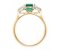 Olivia round cut emerald and round brilliant cut diamond trilogy ring 1.05ct side