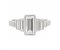 Art deco rubover baguette cut diamond engagement ring top view