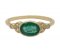 Vintage style oval emerald and round diamond cluster ring angle