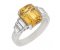Art Deco style octagon yellow sapphire and baguette cut diamond ring main image