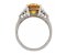 Art Deco style octagon yellow sapphire and baguette cut diamond ring side view
