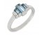 Art Deco style baguette cut Aquamarine and Diamond bar set ring main image