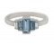 Art Deco style baguette cut Aquamarine and Diamond bar set ring top view