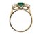 Rosaline square emerald cut emerald and old cut diamond trilogy ring side