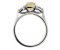 Olivia square emerald cut yellow sapphire and round diamond trilogy ring side