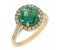 Classic claw set round emerald with round diamond halo ring main image