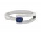 Denon Modernist round blue sapphire solitaire contemporary crossover ring top view