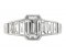 Art Deco style emerald cut and tapered trapeze cut diamond ring top view