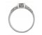 Art Deco style emerald cut and tapered trapeze cut diamond ring side