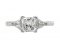 Art deco princess cut and trilliant cut diamond engagement ring top view