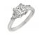 Art deco princess cut and trilliant cut diamond engagement ring angle