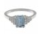 Art deco step emerald cut Aquamarine and diamond cluster ring