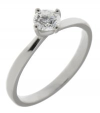 Classic twist style round brilliant cut diamond solitaire engagement ring