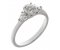 Classic round brilliant cut diamond engagement ring with pear shape side stones