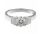 Art deco step round brilliant cut diamond solitaire engagement ring
