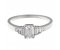 Art deco emerald cut and baguette diamond engagement ring top view