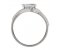 Deco curved pear shape and round brilliant cut diamond halo ring