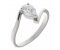 Paris pear shape diamond crossover solitaire engagement ring