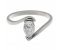 Paris pear shape diamond crossover solitaire engagement ring