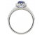 Dion round blue sapphire and round brilliant cut diamond halo ring