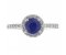Dion round blue sapphire and round brilliant cut diamond halo ring