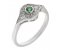 Iris art deco round emerald and diamond cluster ring