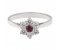 Daisy style claw set round ruby and diamond cluster ring