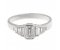 Art deco emerald cut and baguette diamond rubover engagement ring 2