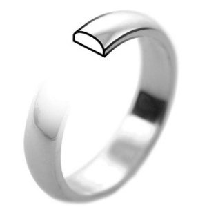 traditional classic plain D shape wedding band ring platinum gold