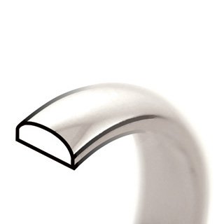 traditional classic plain D shape wedding band ring platinum gold