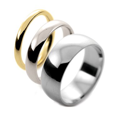 classic plain traditional court shaped wedding band ring platinum gold