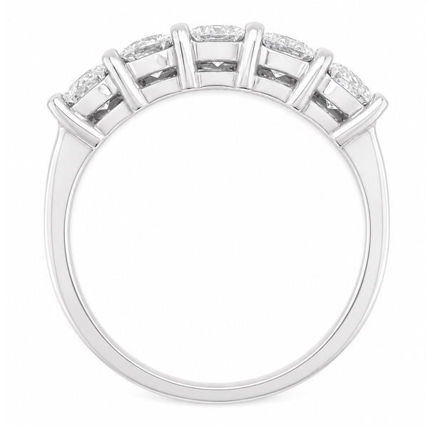 classic claw set 5 five stone round brilliant cut diamond half eternity ring shared claws platinum gold