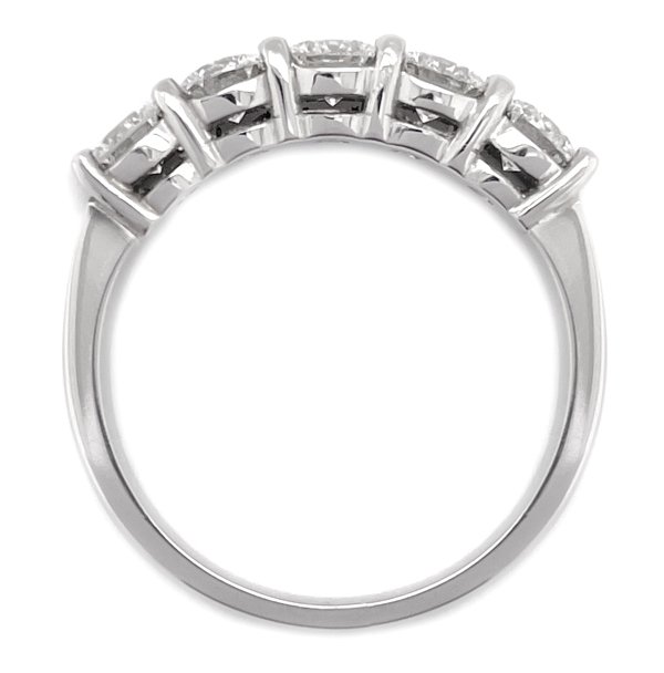 classic claw set 5 five stone round brilliant cut diamond half eternity ring shared claws platinum gold