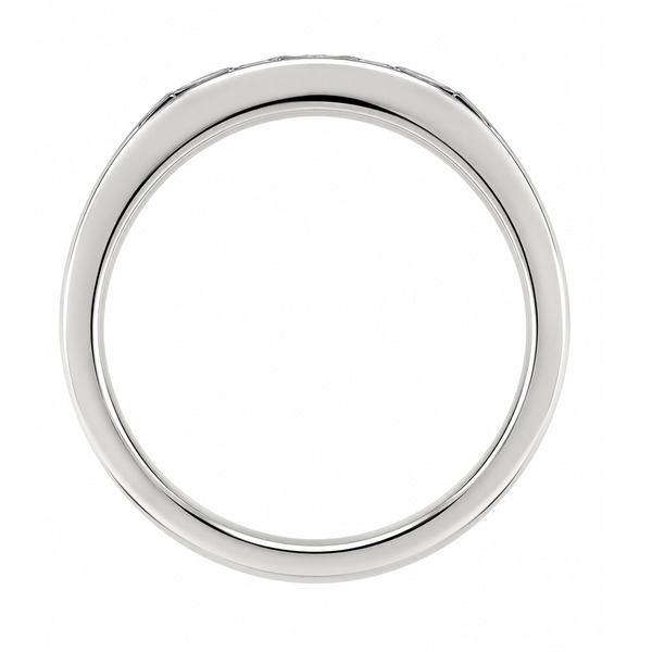 Classic modern Channel Set Round Brilliant Cut Diamond Trilogy style 3 three stone Ring platinum gold