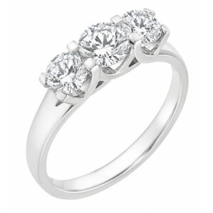 Valentine Round Brilliant Cut Diamond Contemporary modern claw Trilogy Ring modernist platinum gold
