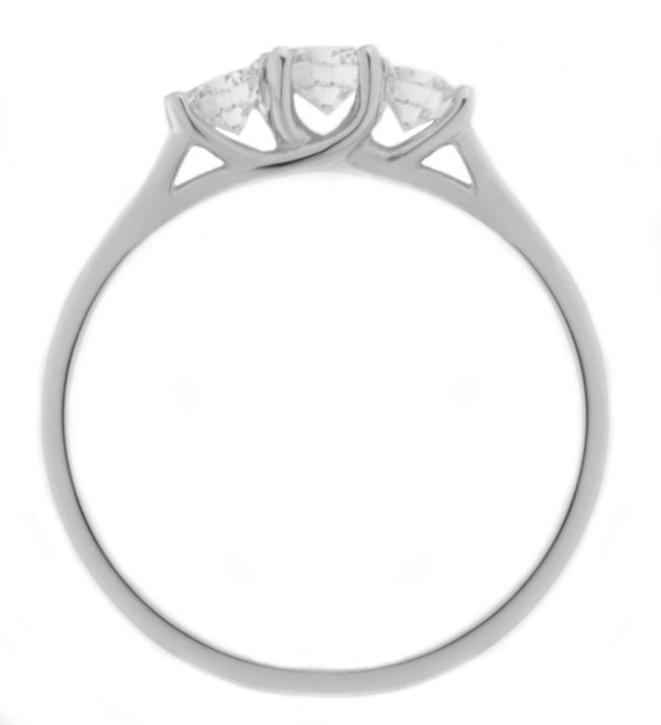 round diamond trilogy ring platinum