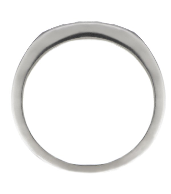 round diamond trilogy ring channel set platinum gold