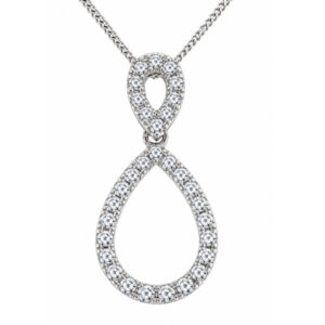 Double Pear Shape Round Cut Diamond Drop Pendant