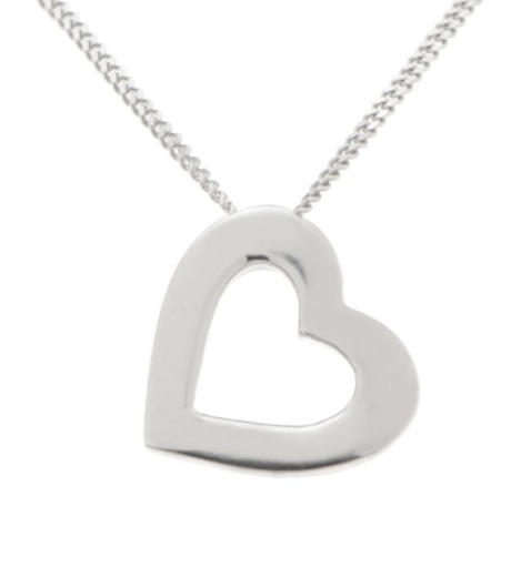 A heart shaped plain stoneless pendant designer sit at an angle designer modern pendant gold platinum chain