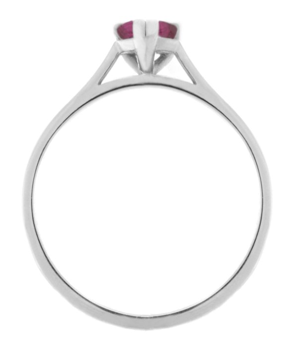 Classic Pear Shape Ruby Solitaire Ring - Image 3